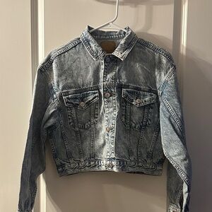 American Eagle Denim Cropped Jacket